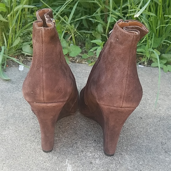Sam Edelman Brown Suede Wedges 7 - Picture 6 of 9